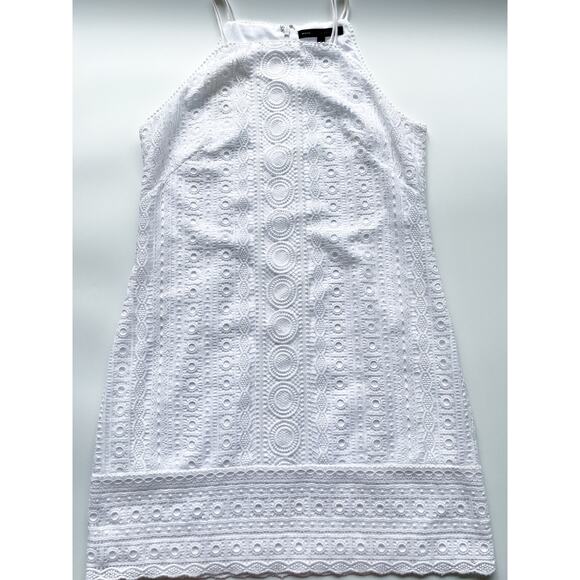 Women's White House Black Market Sleeveless White Lace Dress Size 8 - Picture 2 of 6